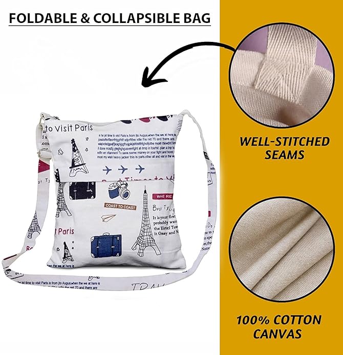 Printed Cotton Canvas Cross-body Sling Bag