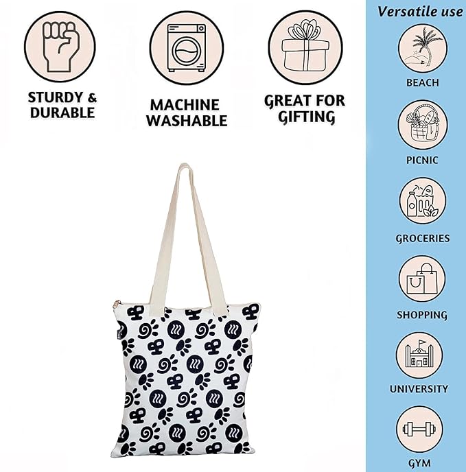 Printed Cotton Canvas Tote Bag