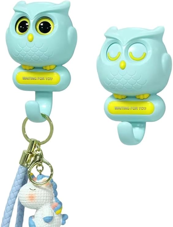Blinking cute Cat & Owl Wall Hooks -