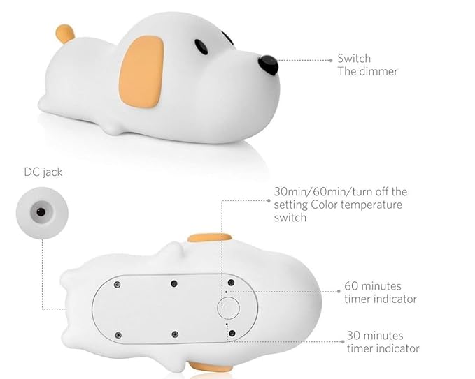 Silicon LED Night Lamp for Kids - PUPPY