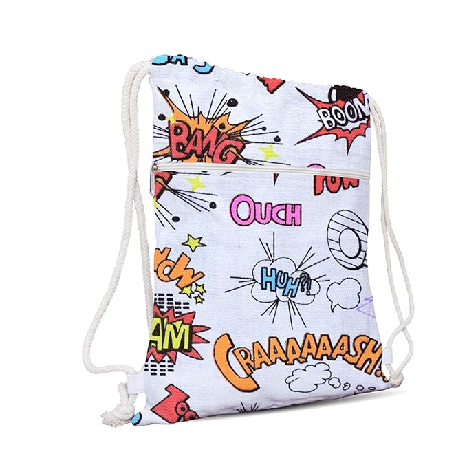 Printed Canvas Drawstring Bag