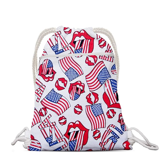 Printed Canvas Drawstring Bag