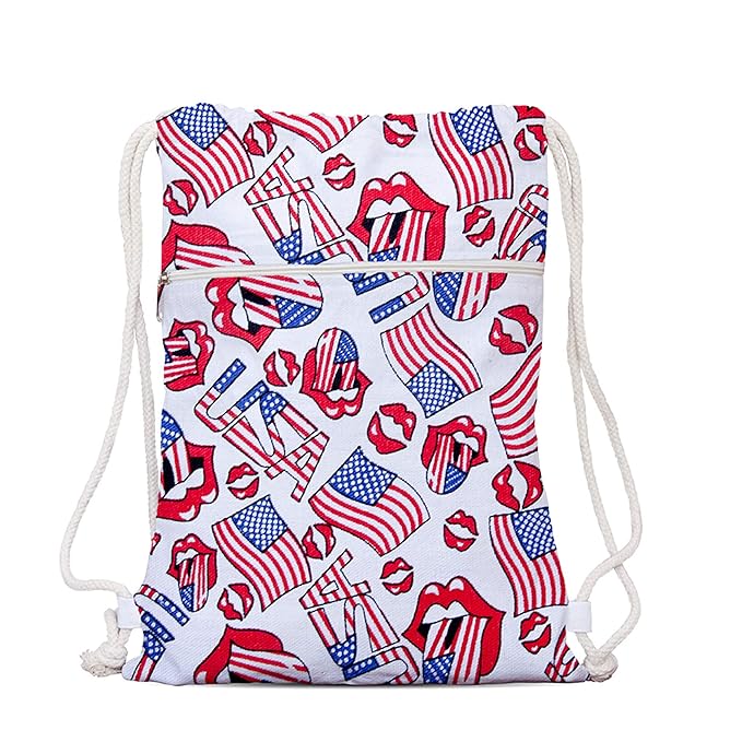 Printed Canvas Drawstring Bag
