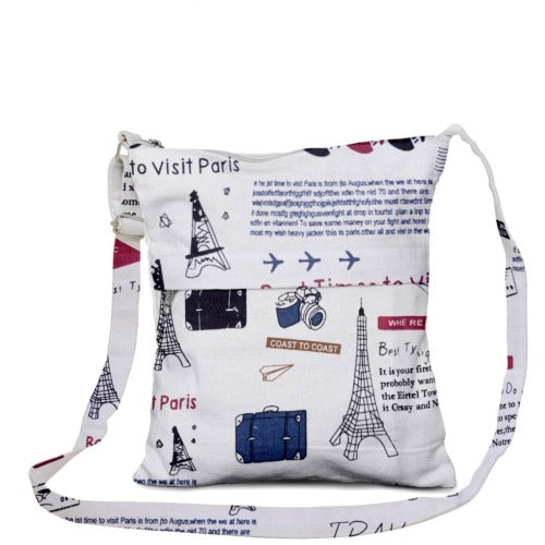 Printed Cotton Canvas Cross-body Sling Bag
