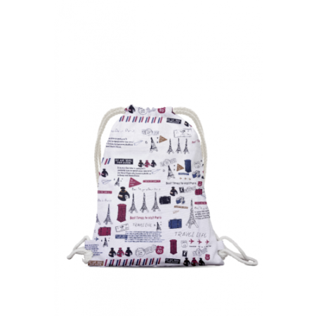 Printed Canvas Drawstring Bag