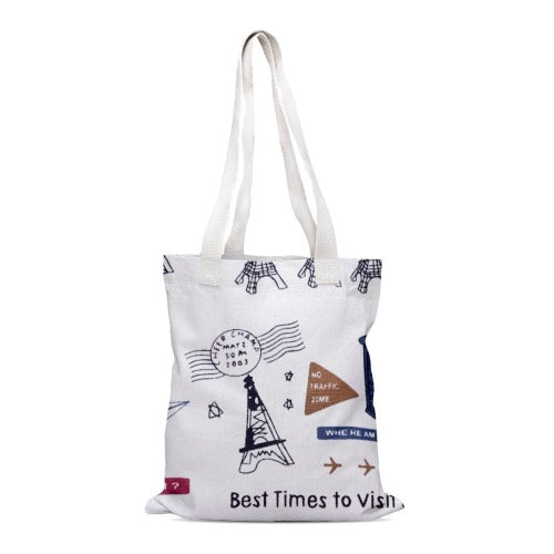 Printed Cotton Canvas Tote Bag