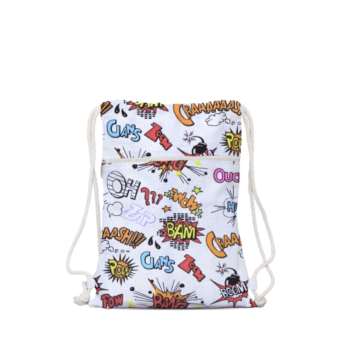 Printed Canvas Drawstring Bag
